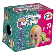 Crawling Baby Doll, size 13 x 10cm - with music and lights